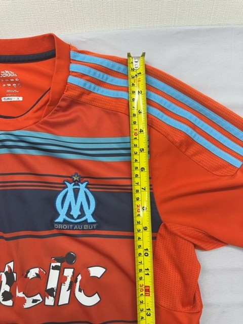 Adidas Men's XL Orange Soccer Jersey Striped Climalite Short Sleeve