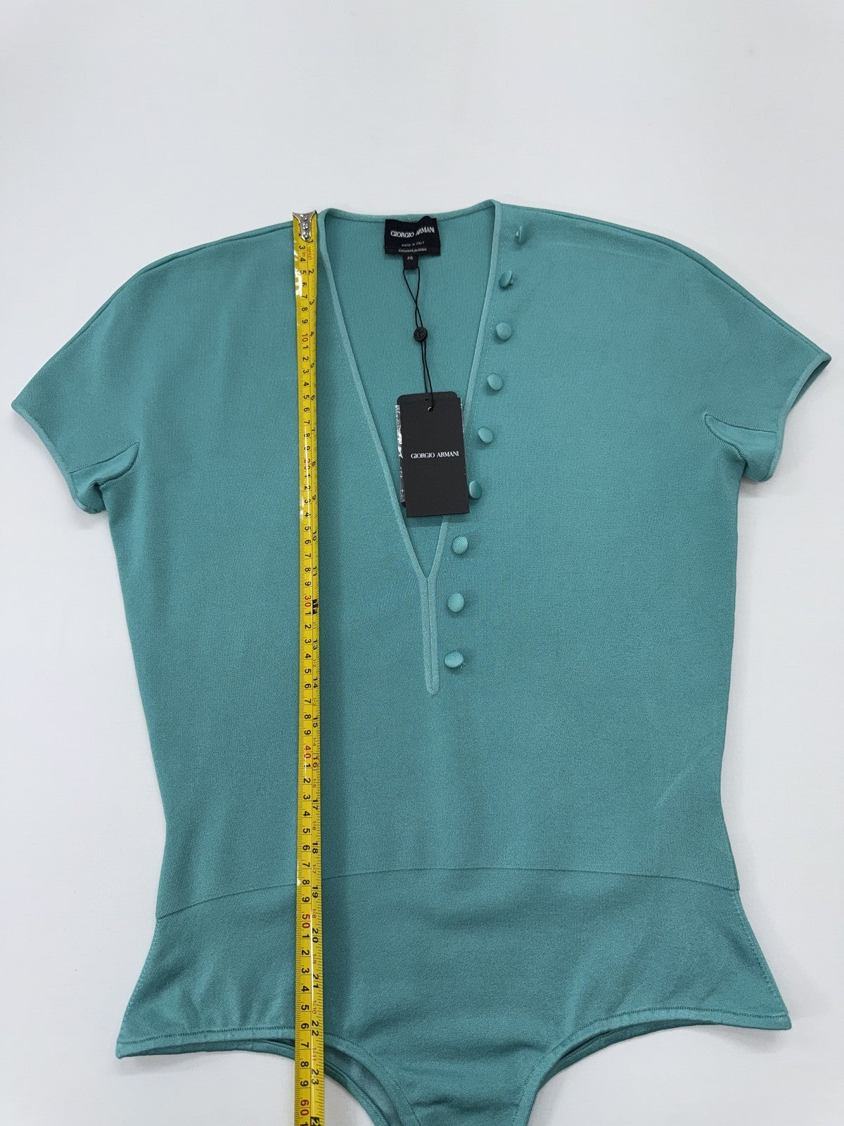 Giorgio Armani Women’s Teal Henley Bodysuit EU 46