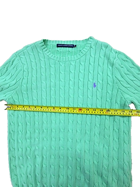 Ralph Lauren Sport Unisex Green Cable Knit Crewneck Sweater XL