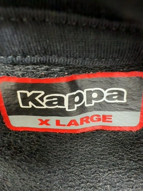 Kappa Men's Black/Grey Raglan Fleece Hoodie XL Zipper Long Sleeve