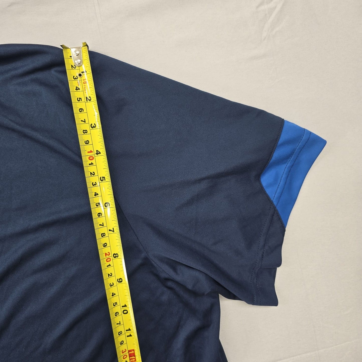 Adidas Men's Navy Blue Short Sleeve T-Shirt Size 2XL Orange Stripes