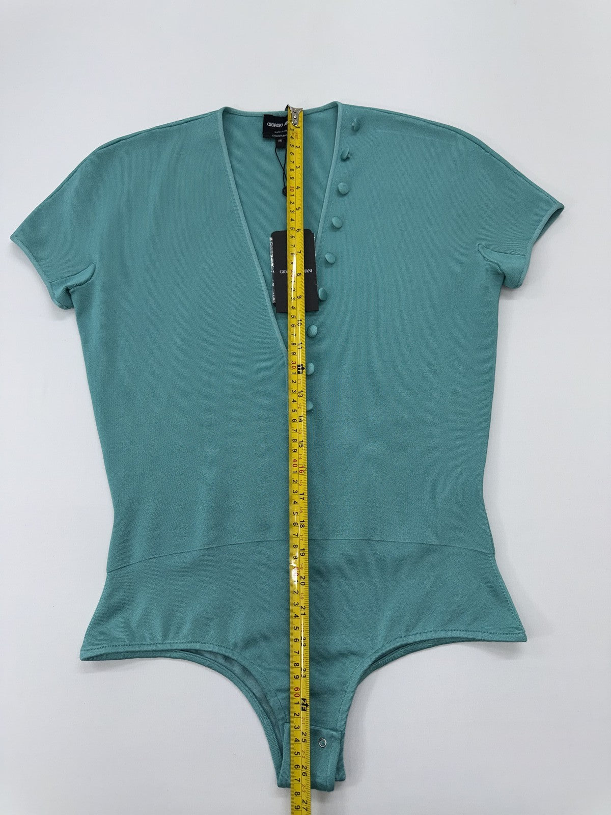 Giorgio Armani Women’s Teal Henley Bodysuit EU 46