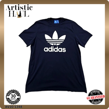 Adidas Men's Navy Blue XL Cotton Crewneck Short Sleeve T-Shirt