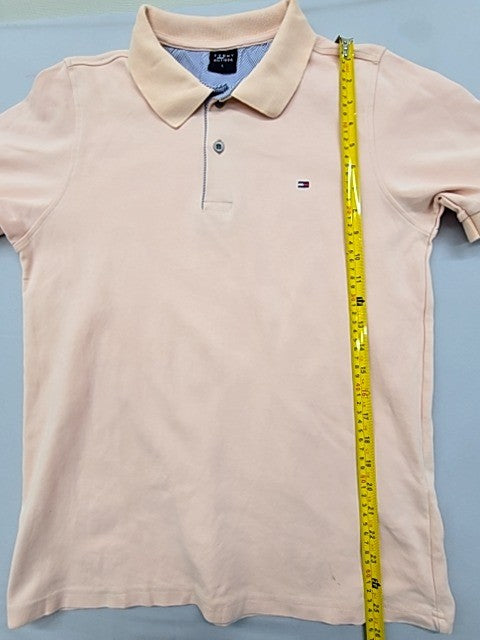 Tommy Hilfiger Men's Beige Short Sleeve Polo Shirt L Cotton Regular Turkey