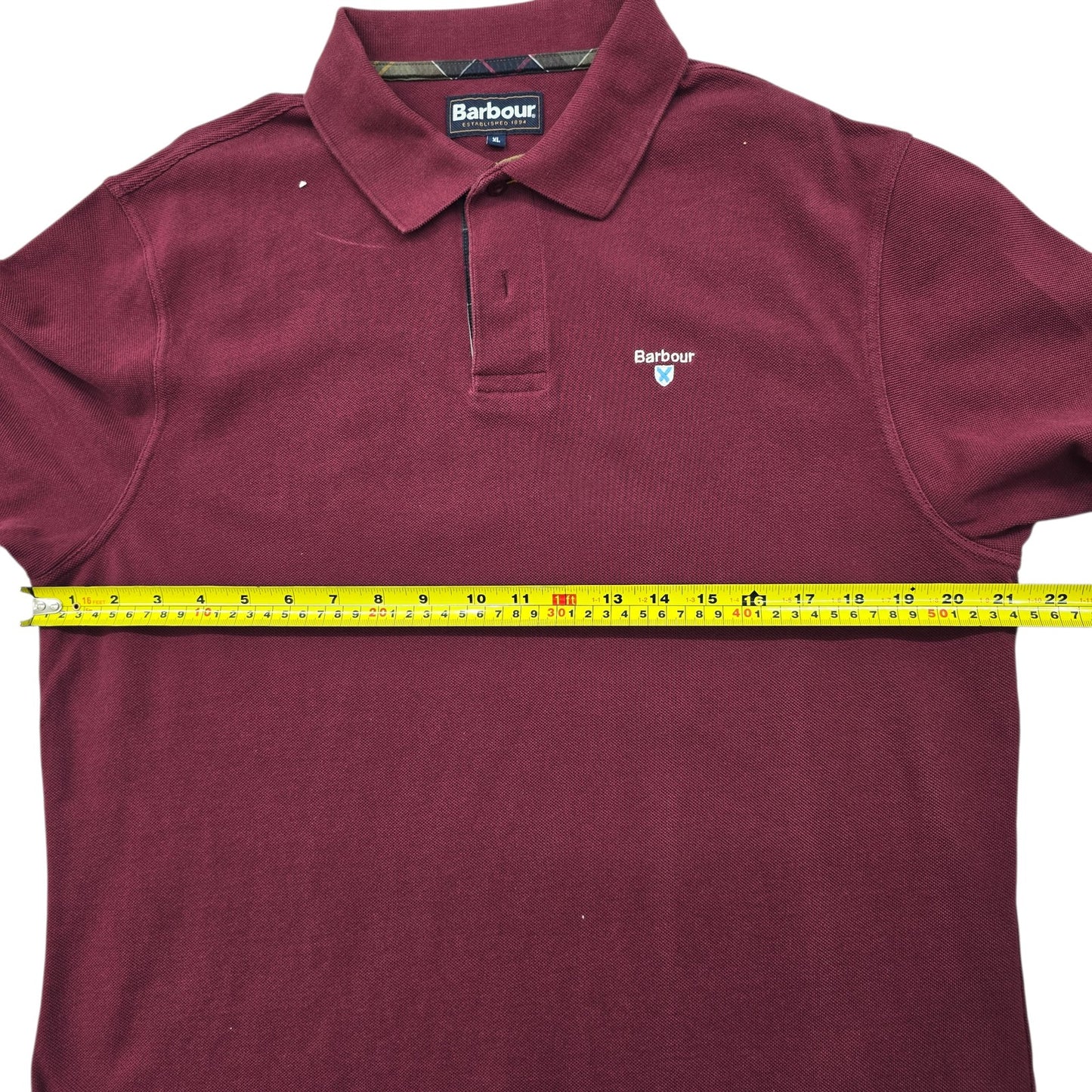 Barbour Men's Burgundy Logo Polo Shirt Size XL