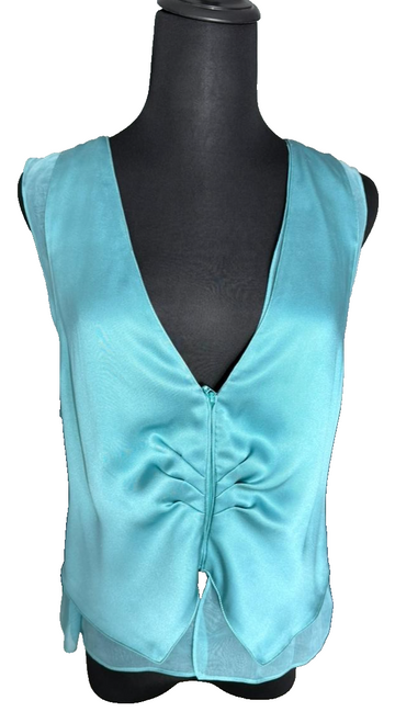 BNWT Giorgio Armani Teal Silk Blend Sleeveless Top/Vest - Size 40