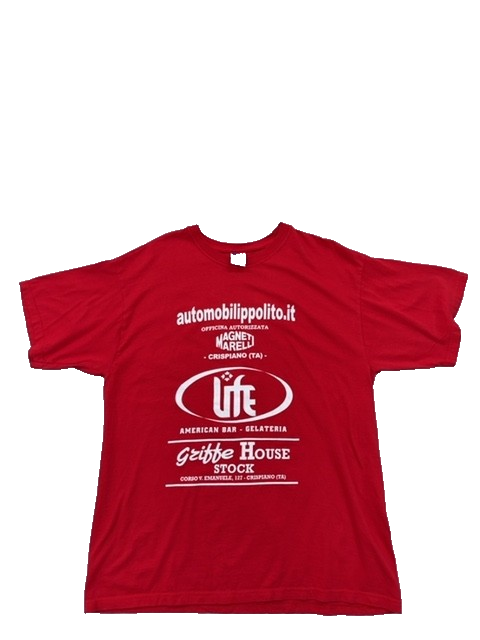 Russell Men's L Red Printed Short Sleeve Crew Neck T-Shirt ZT150 2013