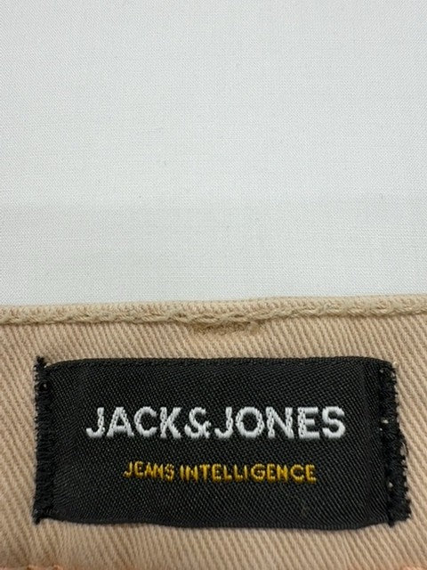 Jack & Jones Men Tan Beige Chino Shorts Size S Cotton Denim 5-Pocket