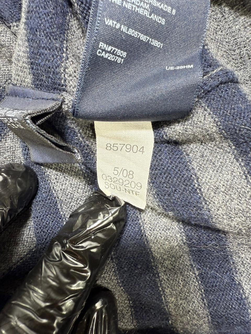 Tommy Hilfiger Men Premium Cotton Wool Stripe Sweater XL Blue Grey