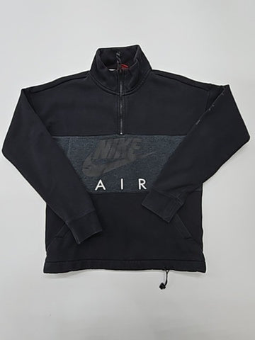 Nike Boys Black Quarter Zip Hoodie Size S Nike Air Logo Graphic Athletic
