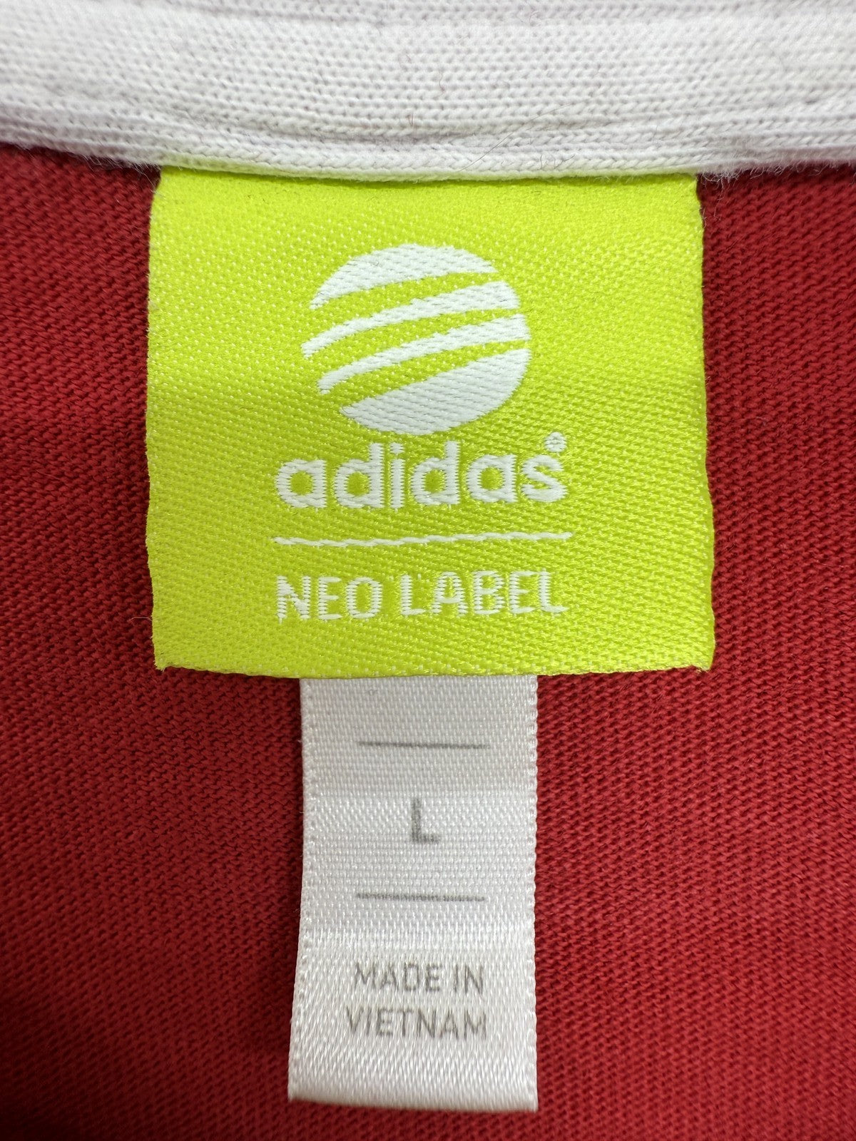 Adidas Neo Logo Graphic Red Cotton T-Shirt Men's L