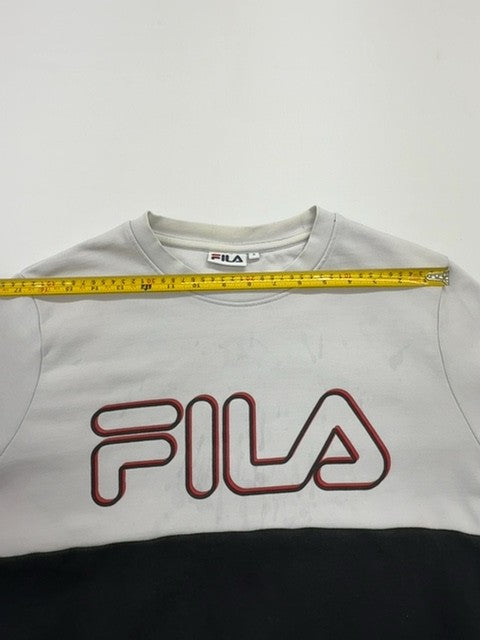Fila Unisex Sport Colorblock Logo Hoodie Pullover S White/Black