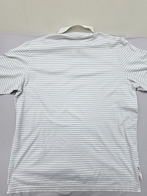 Polo Ralph Lauren Men's White Blue Stripe Golf Polo Shirt Size L