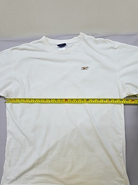 Reebok Men's White Cotton Crewneck Short Sleeve T-Shirt XL Regular