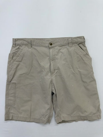 Carhartt Men Khaki Cargo Shorts Size 42 Original Fit Canvas Pockets