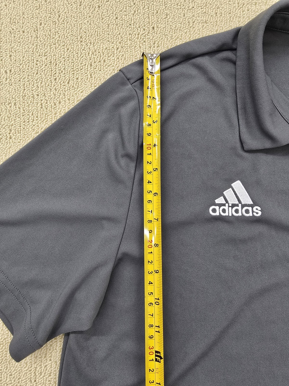 Adidas Entrada 22 Men's L Polo Shirt Grey AEROREADY Soccer
