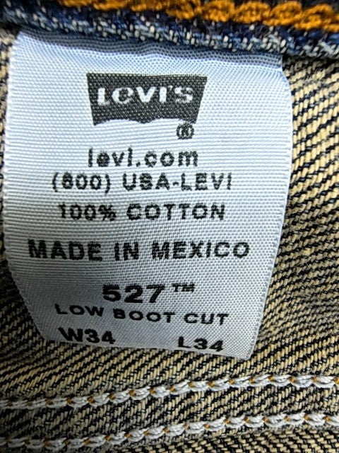 Levi's Men's Dark Wash 527 Slim Bootcut Jeans 34x34
