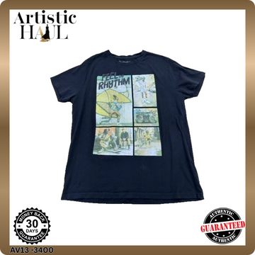 Fisherfield Men's Navy Graphic Print T-Shirt Size M Regular Fit