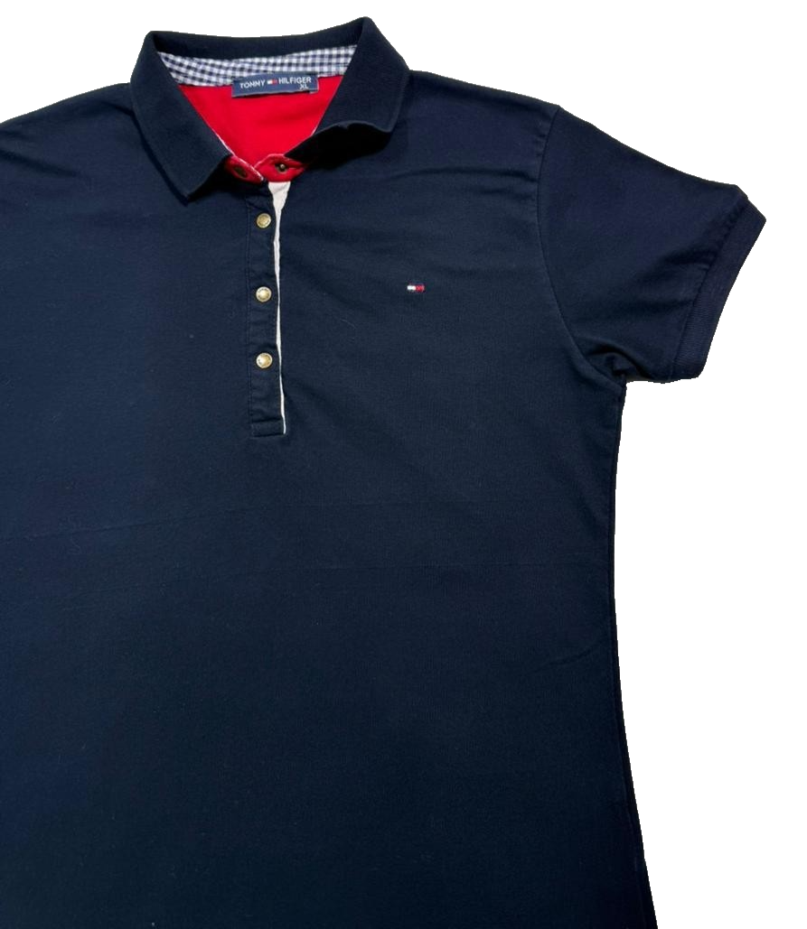 Tommy Hilfiger Women's Slim Flag Polo Shirt Short Sleeve Size XL Logo Cotton