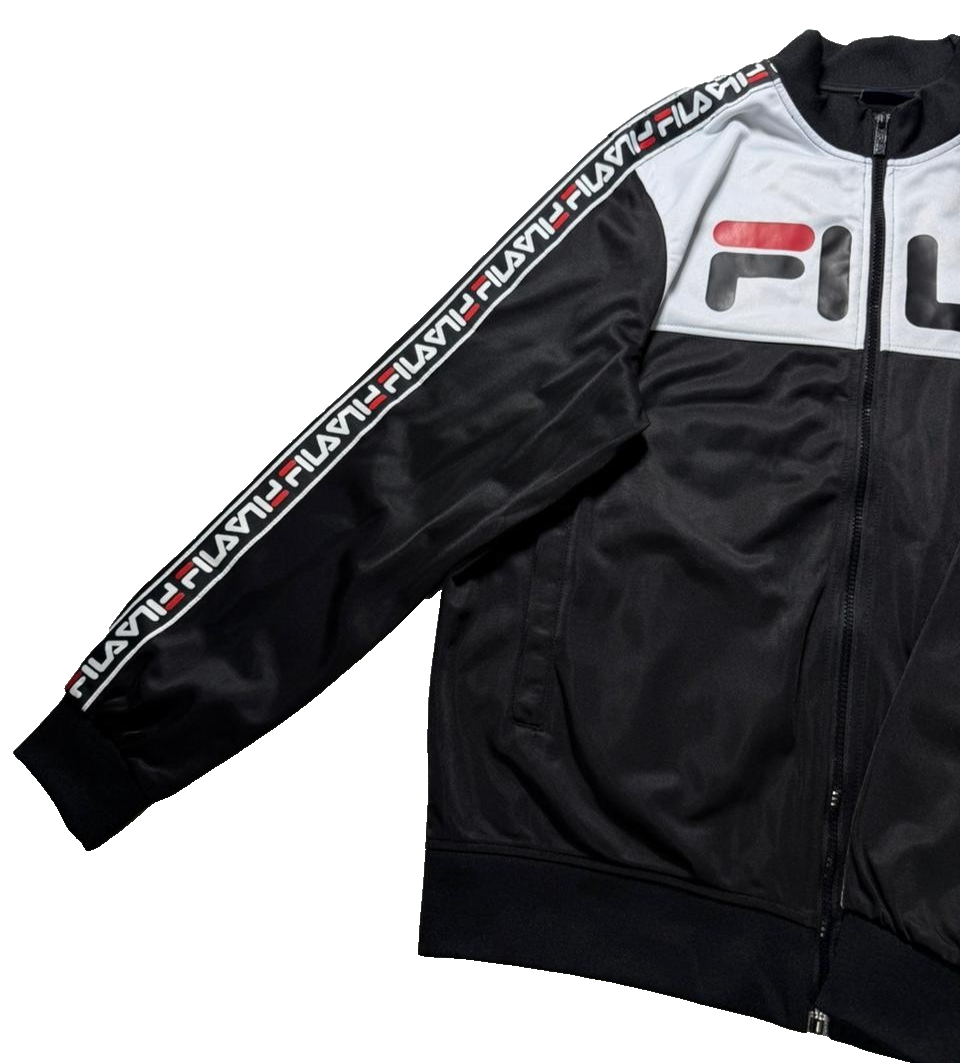 Fila Edlin Logo Print High-Neck Zip-Front Jacket | L