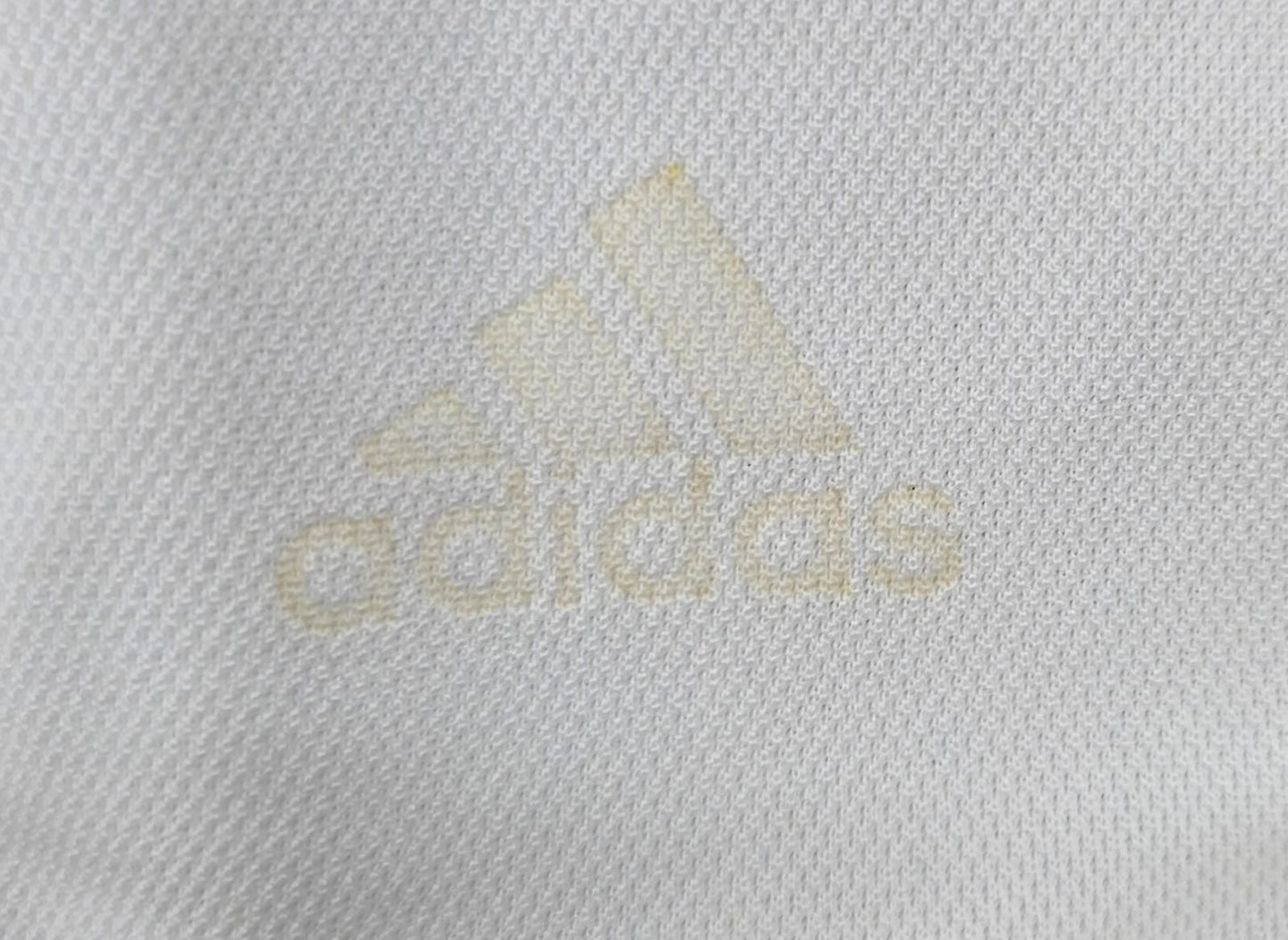 Adidas Men's White Stripe Polo Shirt Size M Short Sleeve Three Stripes