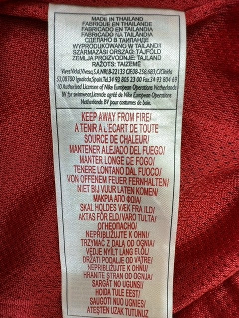 Nike Men's XL Red Track Jacket White Stripe Zipper Thailand