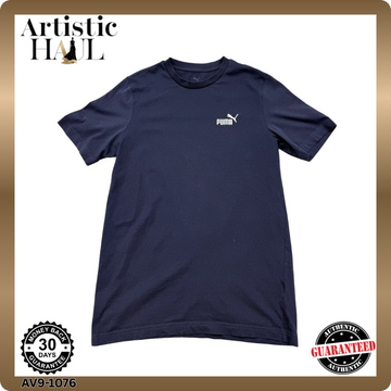 Puma Essentials Men's Navy Cotton Short Sleeve Crew Neck T-Shirt Size S