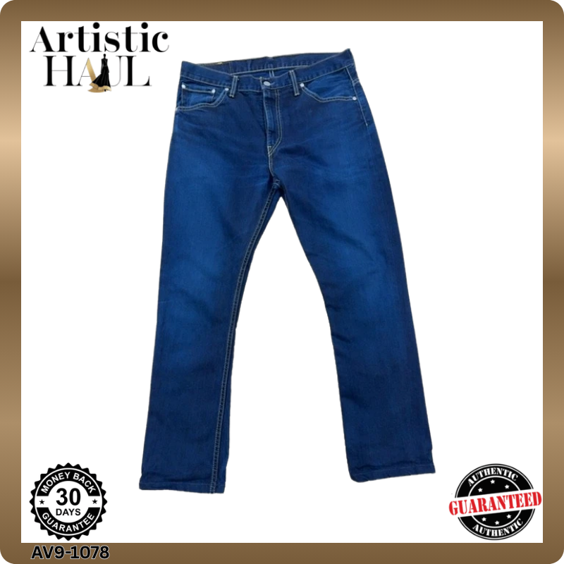 Levi's 501 Straight Fit Men's L Indigo Button Fly Denim Jeans