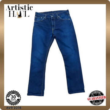 Levi's 501 Straight Fit Men's L Indigo Button Fly Denim Jeans