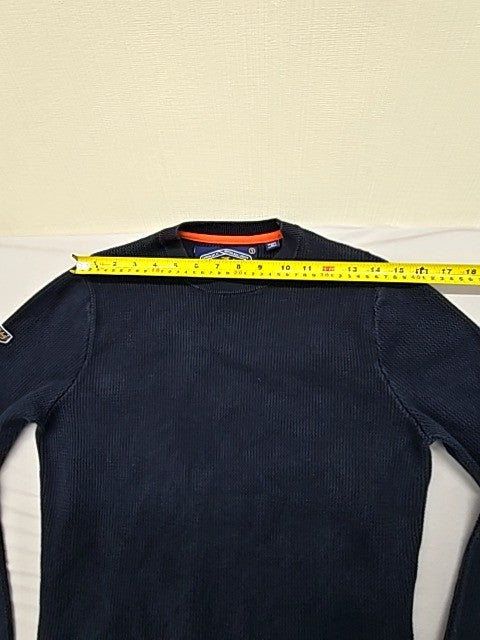 Superdry Men's Navy Cable Knit Crewneck Jumper Medium Regular Fit