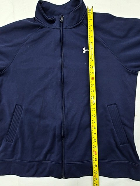 Under Armour Men's Navy Full Zip Fleece Jacket XL Loose Fit