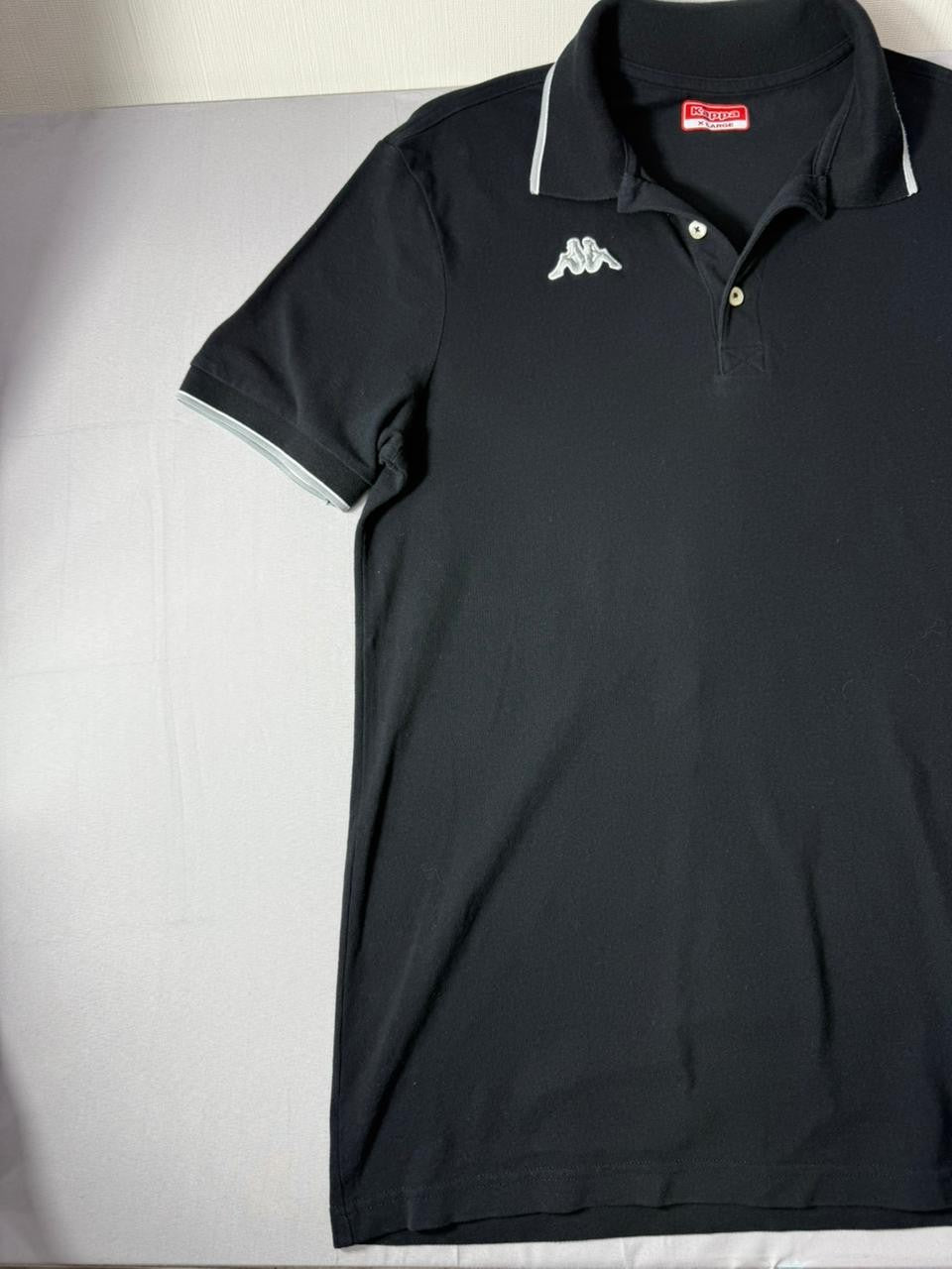 Kappa Black Polo Shirt Men's XL Short Sleeve Logo Casual Top