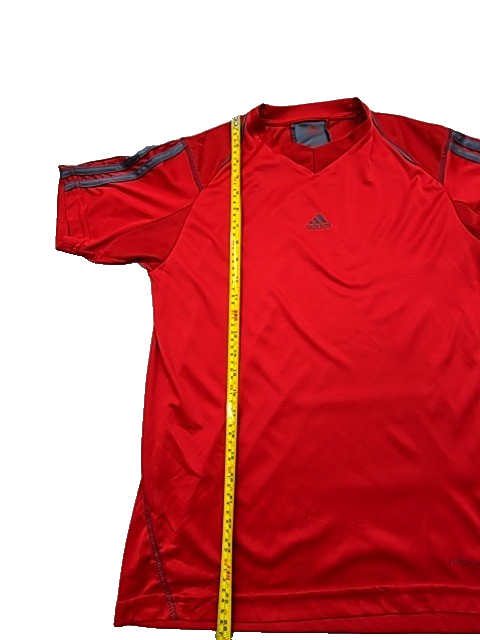Adidas Men's Red Crewneck Short Sleeve T-Shirt Size M 3-Stripes