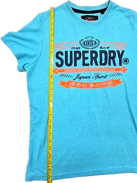 Superdry Men's Turquoise Japan Graphic T-Shirt Size L Short Sleeve