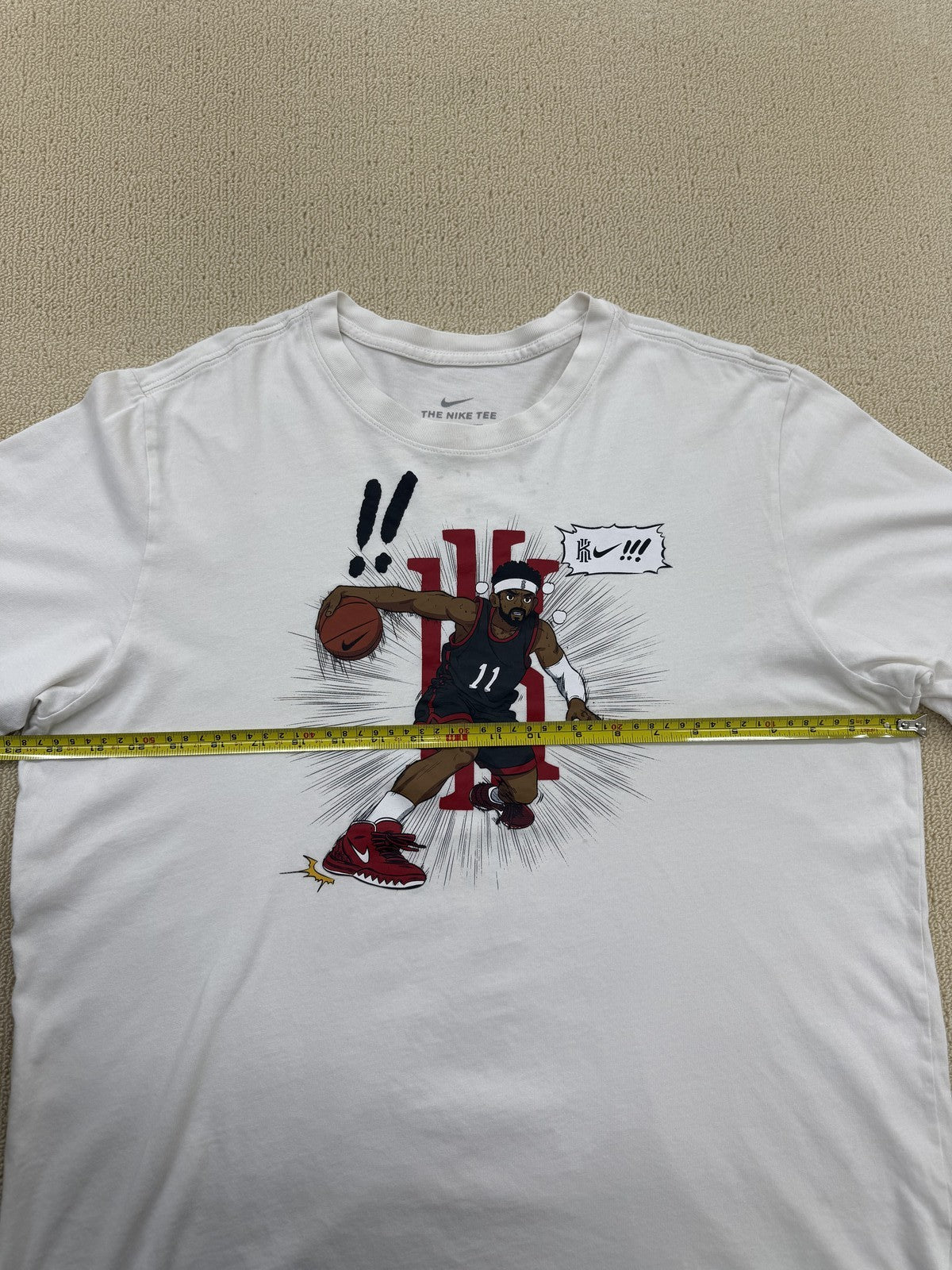 Nike James Harden Basketball Graphic White Crewneck Short Sleeve T-Shirt L