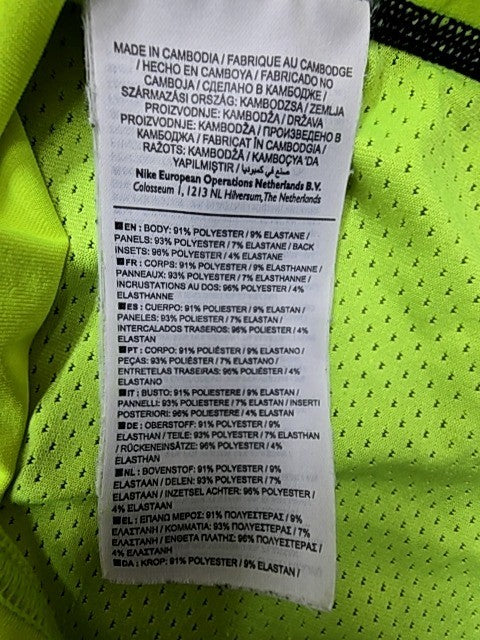 Nike Men's Neon Yellow HyperCool Fitted T-Shirt Size M