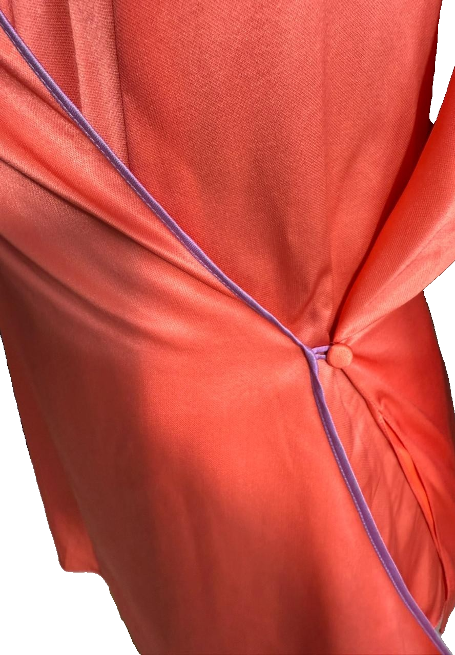 Giorgio Armani Women's Orange Satin Draped Hooded Wrap Top Size 42 BNWT