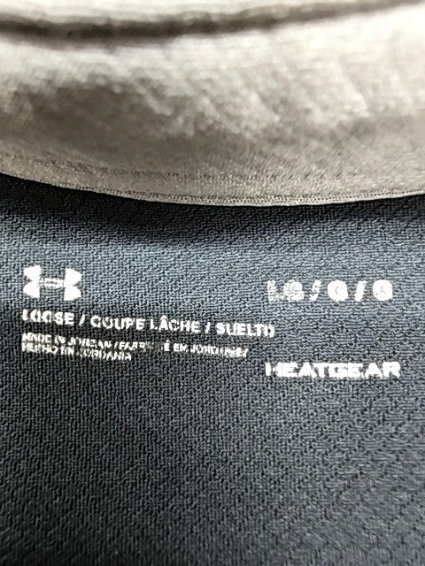 Under Armour HeatGear Black Polo Shirt Men's LG Short Sleeve Loose