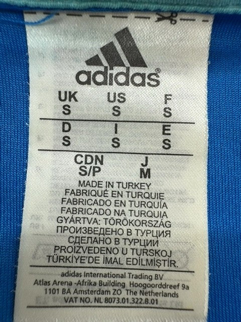 Adidas Men's Blue Striped Short Sleeve Polo Shirt L Regular