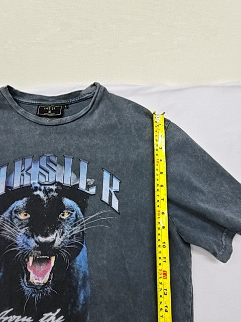 Siksilk Men's Charcoal Graphic Oversized T-Shirt Size S SS-24478