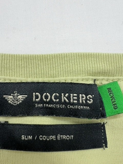 Dockers Men Light Olive Slim Fit T-Shirt Size SP/Ch Crew Neck