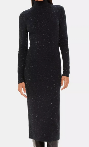 Boohoo Sparkle Roll Neck Midi Dress |Black | 8