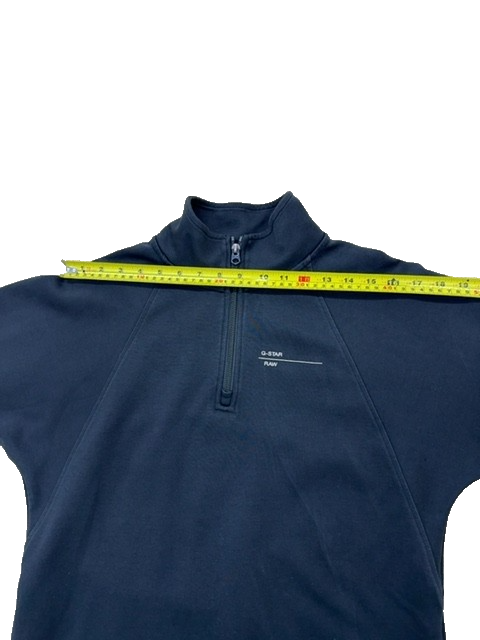 G-Star Raw Men's Gray Zip Hoodie XS Mock Neck Stripes