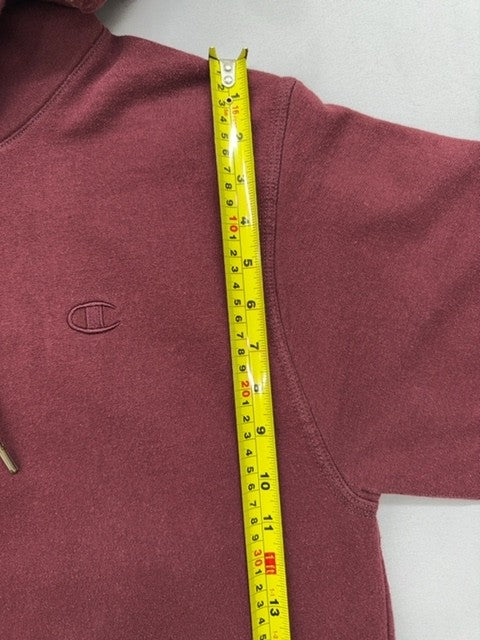 Champion Eco Men's Burgundy S Pullover Fleece Hoodie Embroidered Logo
