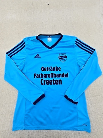 Adidas Men's Blue V-Neck Long Sleeve Jersey Size L Sports Mesh