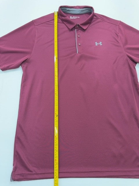 Under Armour Men's Burgundy Long Sleeve Polo Big & Tall XXL Loose