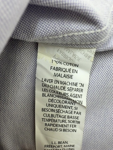 L.L.Bean Men's Short-Sleeve Button-Down Shirt Gray Cotton Size 171⁄2
