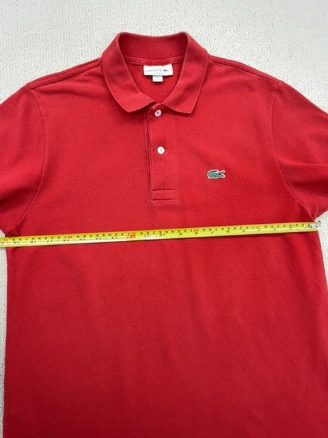 Lacoste L.12.12 Red Cotton Polo Shirt Men M Short Sleeve Croc NWT