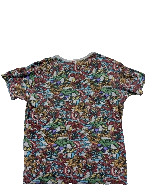 Marvel Comics Multicolor All-Over Superhero T-Shirt M Men Set