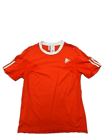 Adidas Men's Red Soccer Jersey L Climalite Short Sleeve Stripes